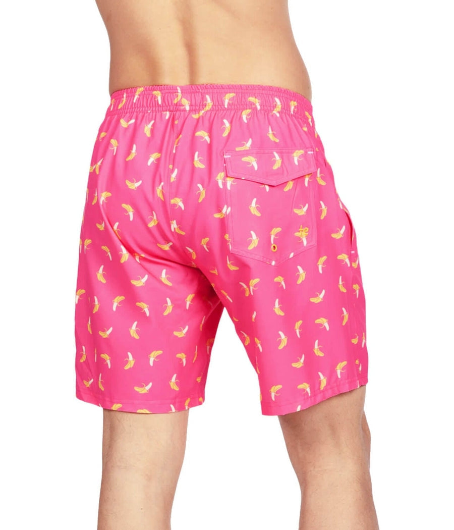 Pink Banana Peel Stretch Swim Trunks