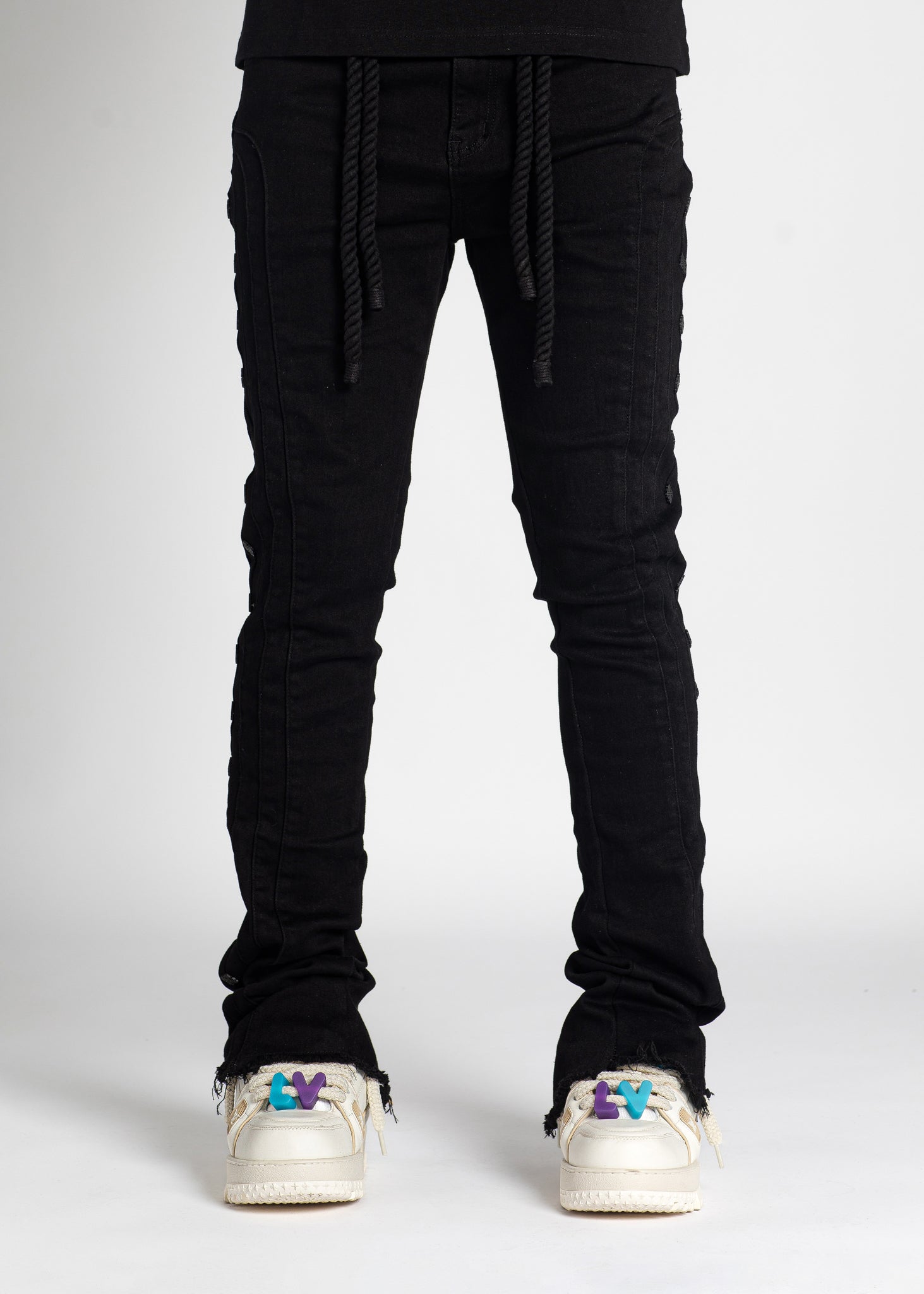 All Black Layer Stacked Denim