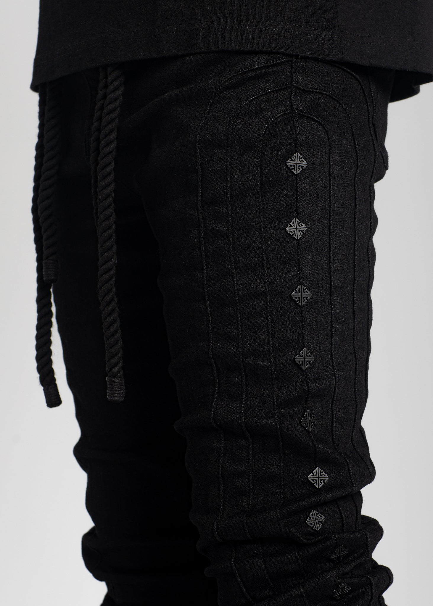 All Black Layer Stacked Denim