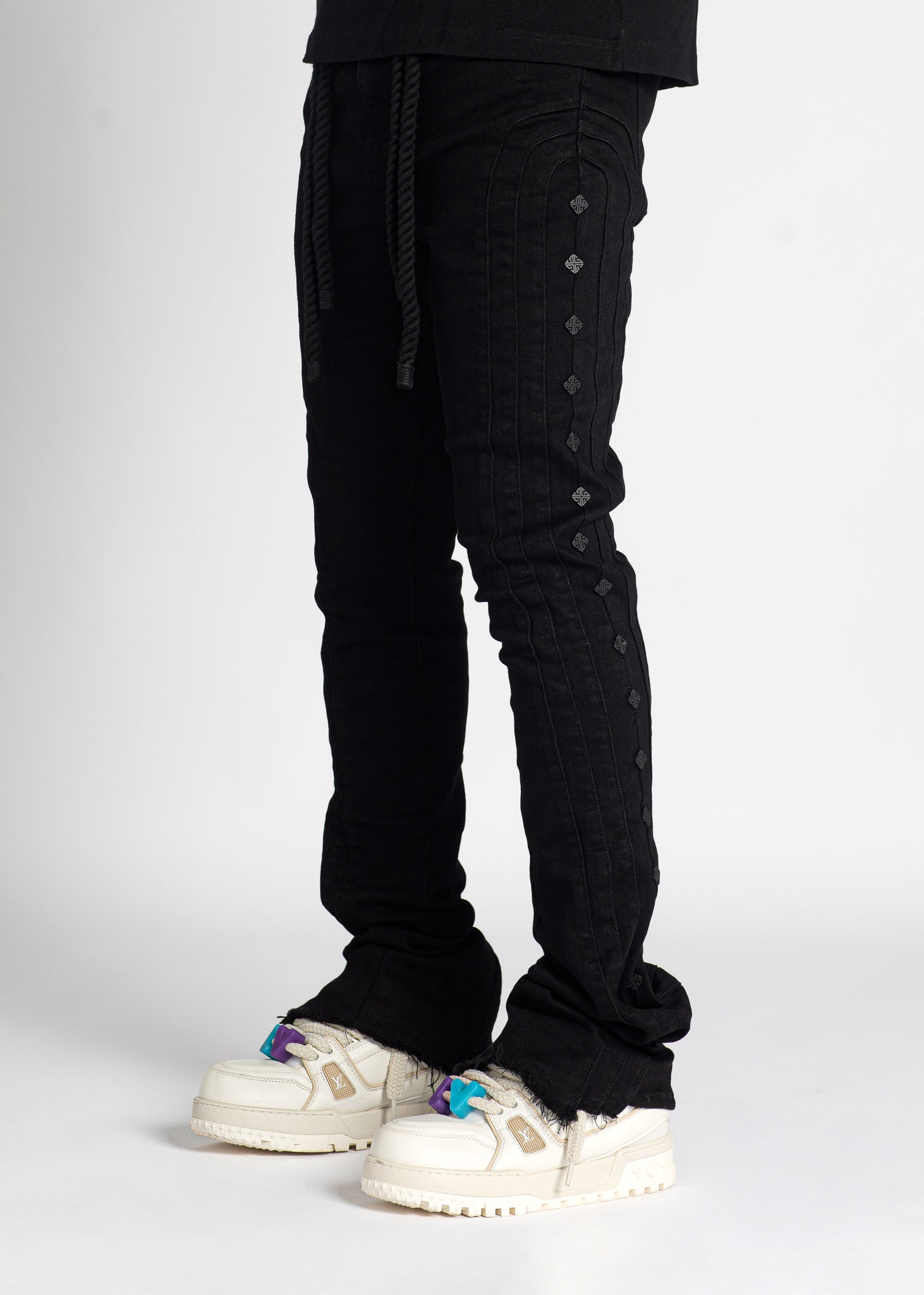 All Black Layer Stacked Denim