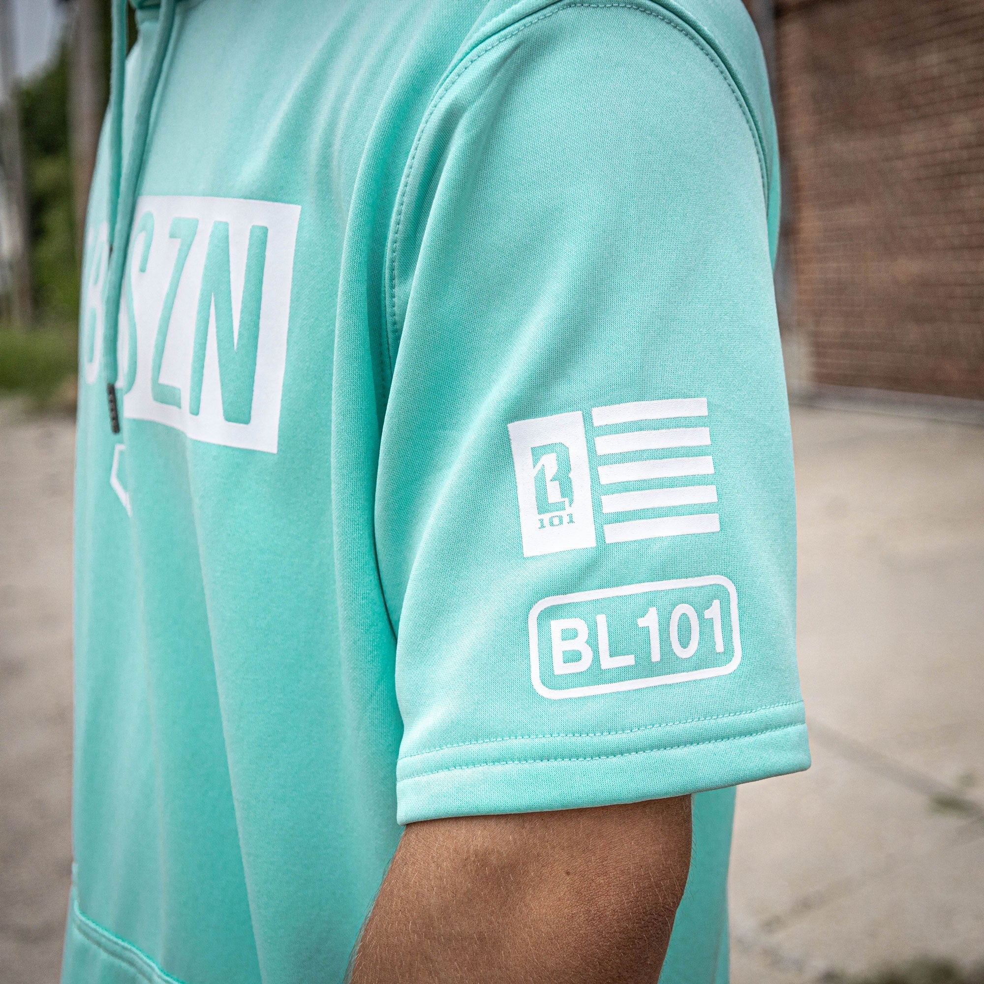 BSBL-SZN Short Sleeve Hoodie V2 Mint/White