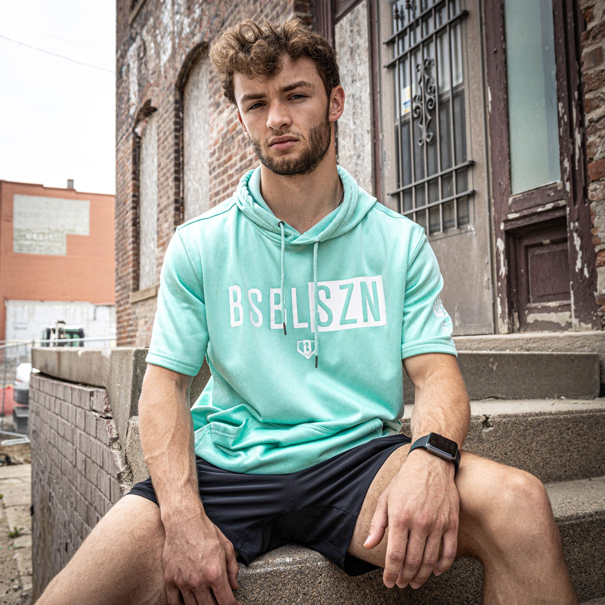 BSBL-SZN Short Sleeve Hoodie V2 Mint/White