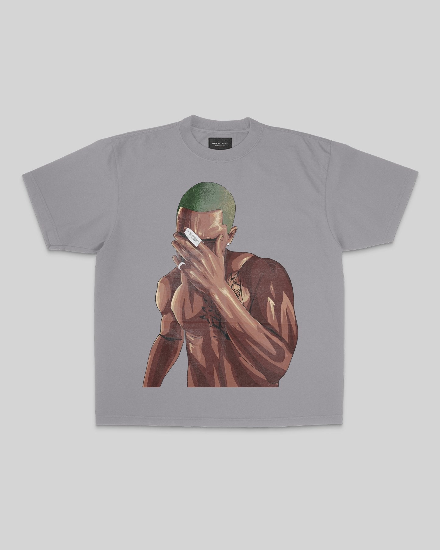 Mr. Ocean Oversized Garment-Dyed Big Face Cement Shirt