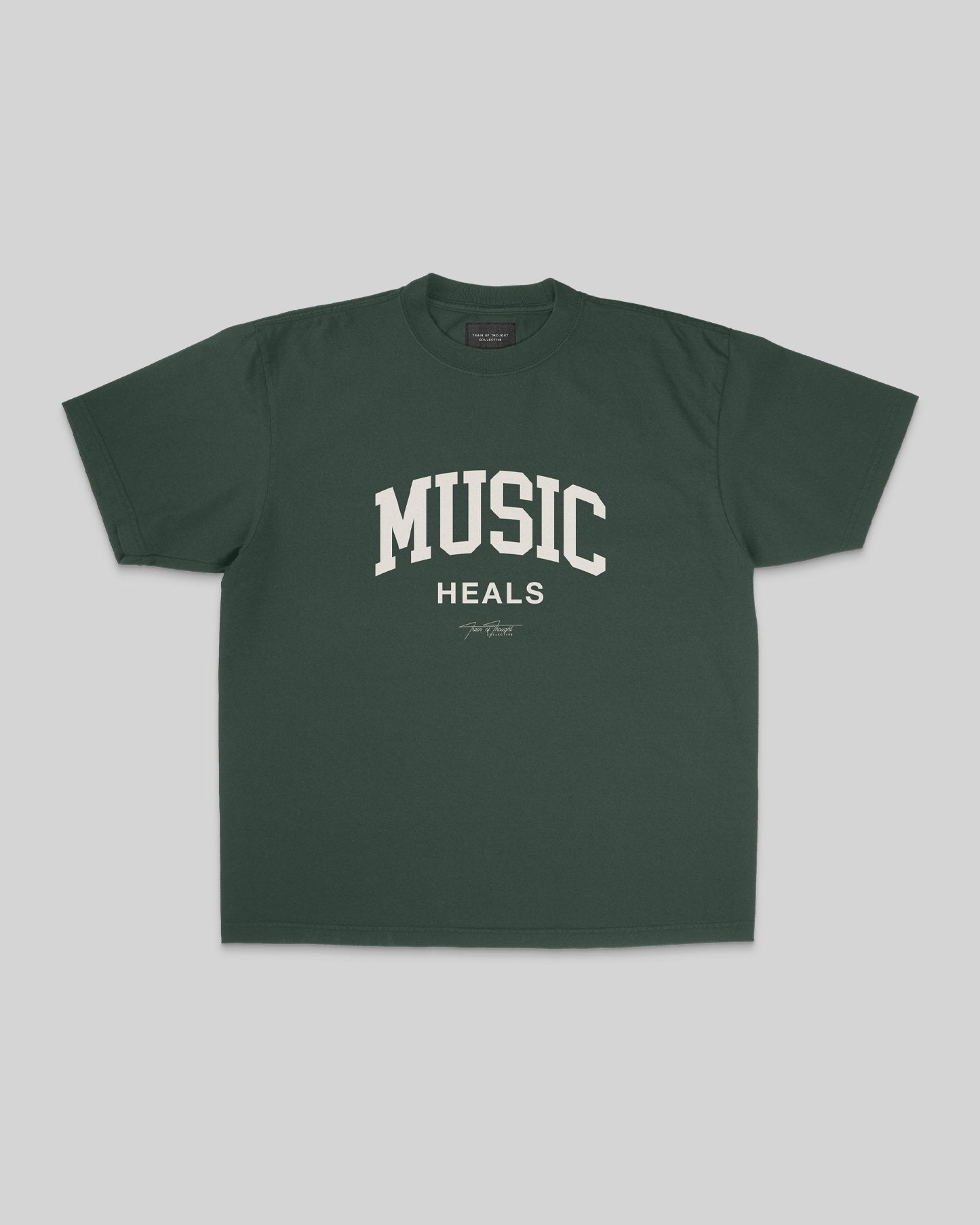 Music Heals Oversized Green Tee