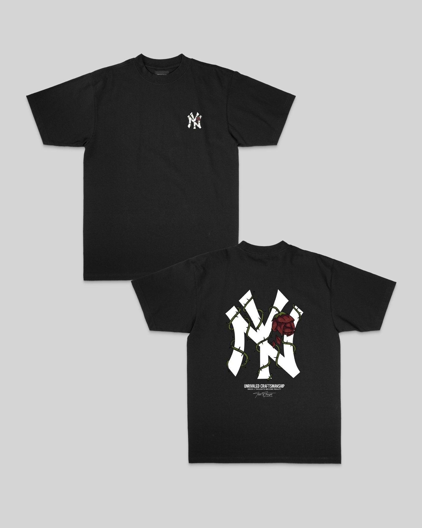 NY City Rose Black Tee