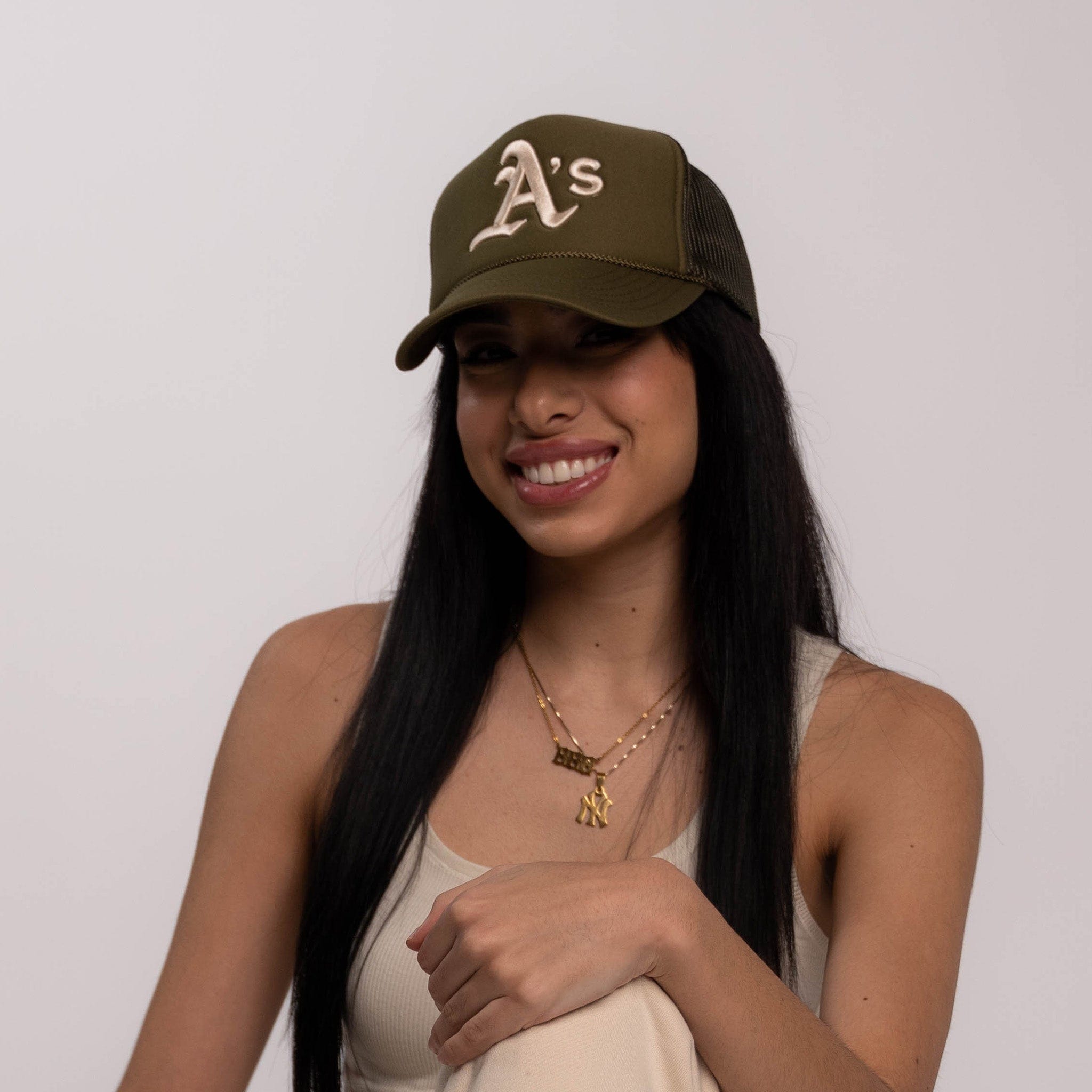 Oakland Trucker in Olive Green - Off Brand ApparelOakland Trucker in Olive Green