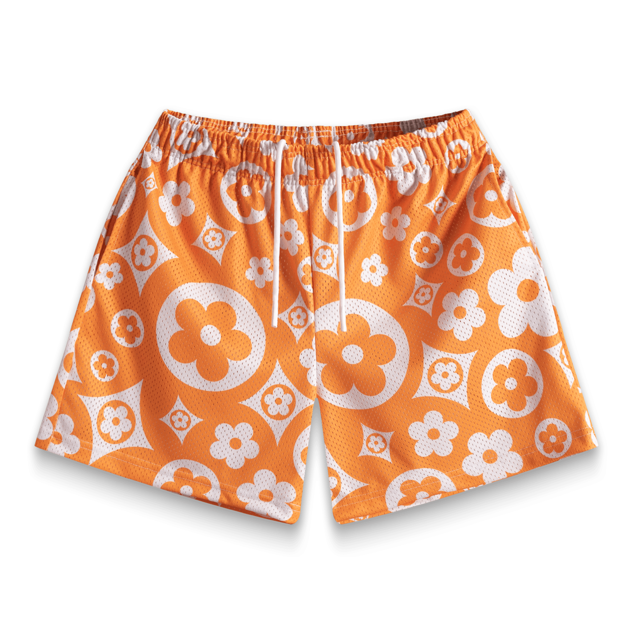 Orange Flower Shorts - BYNXOrange Flower Shorts