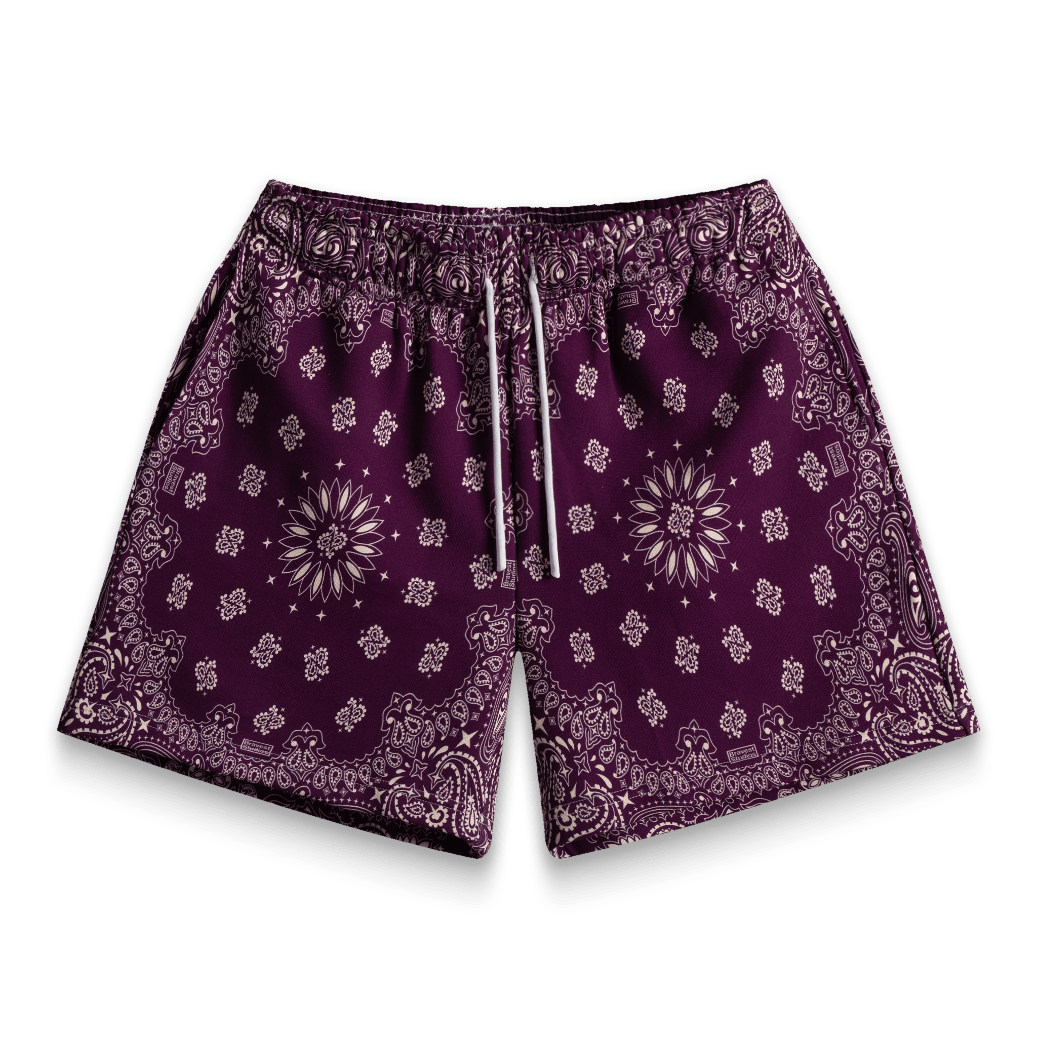 Plum Paisley Terry Sweatshorts - BYNXPlum Paisley Terry Sweatshorts