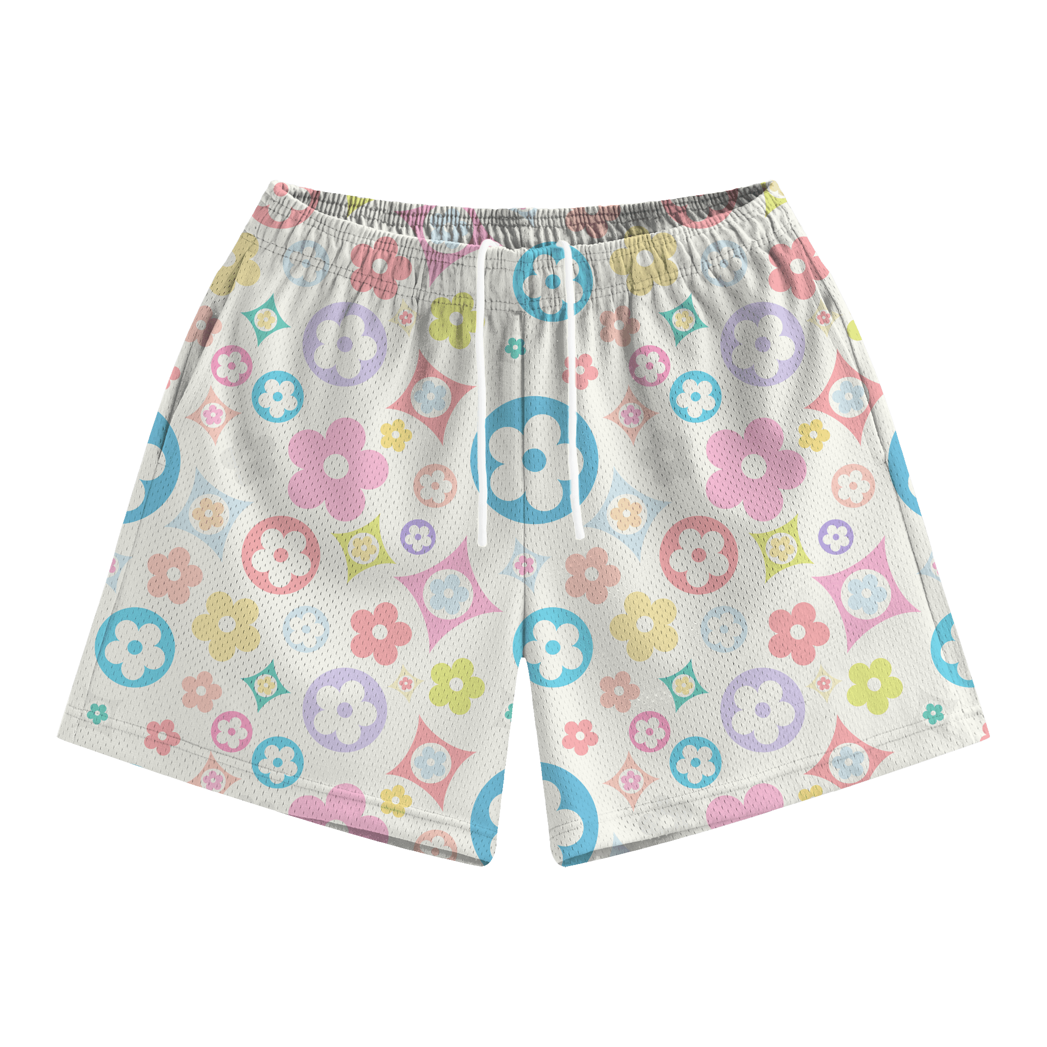 Rainbow Flower Shorts - BYNXRainbow Flower Shorts