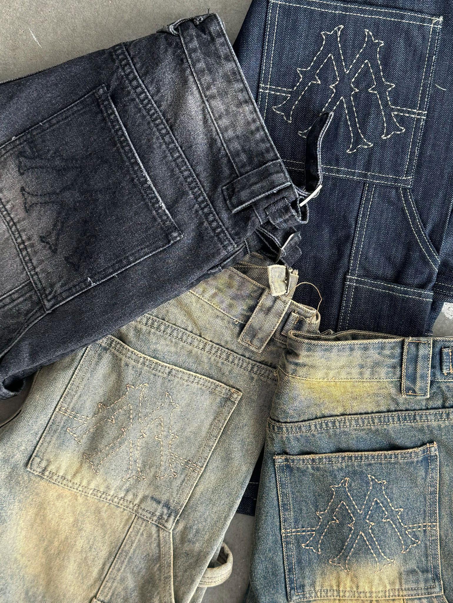 BLACK WASHED DENIM JORTS "V2"