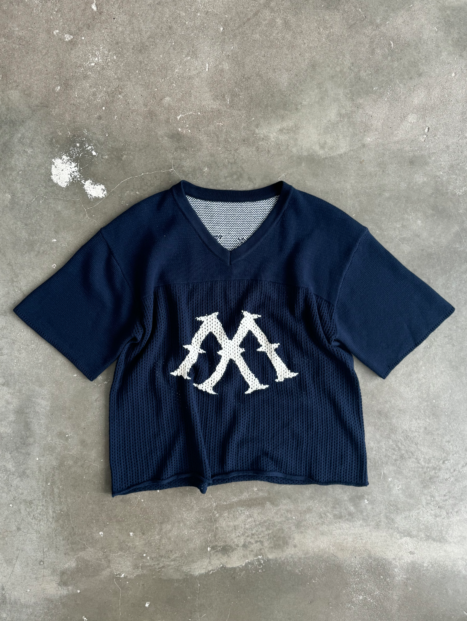 BLUE KNIT FOOTBALL JERSEY