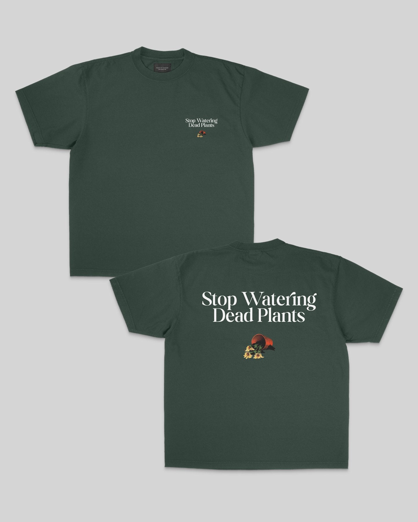 Stop Watering Dead Plants Oversized Green Tee