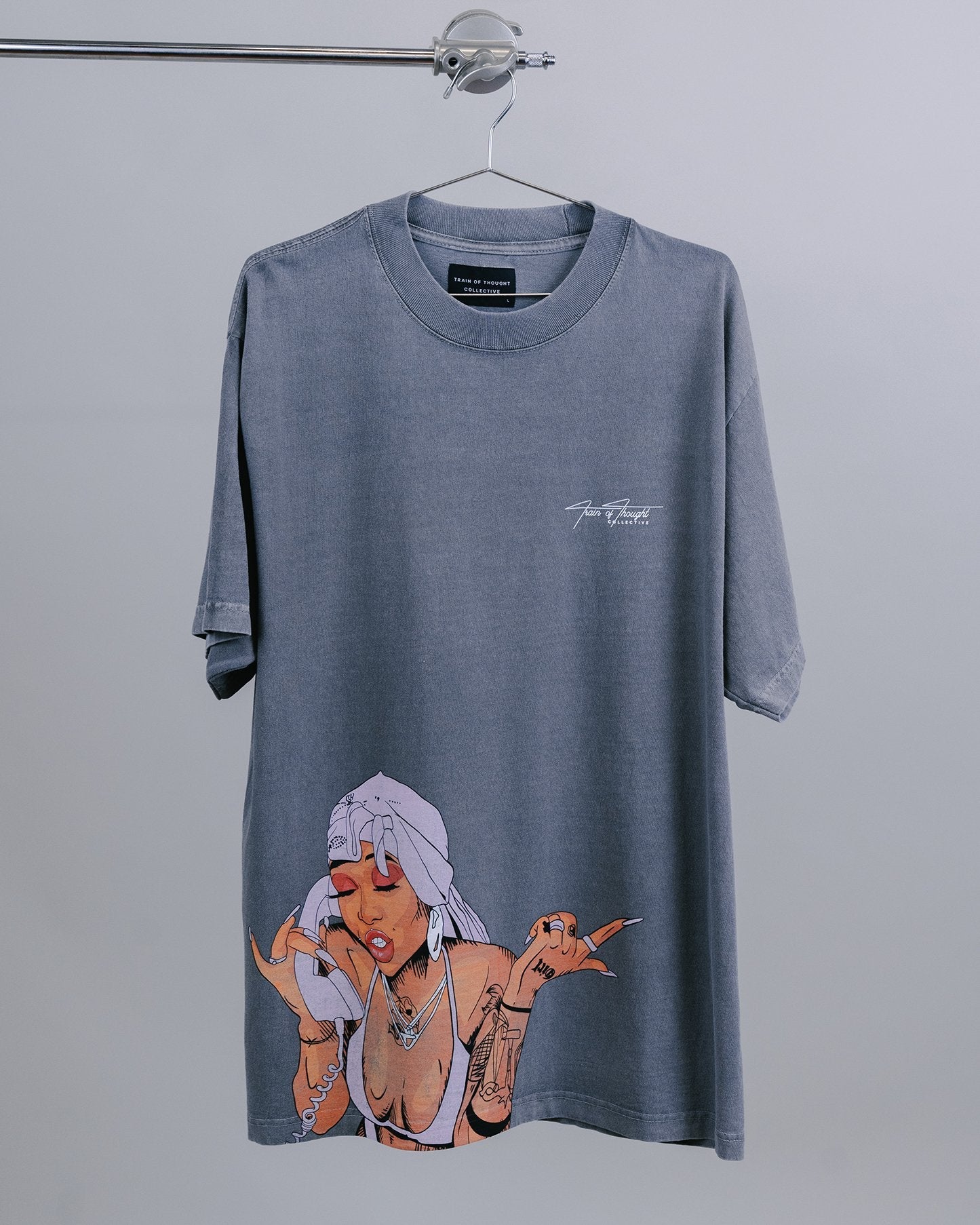 Summer Big Face Oversized Cement Tee