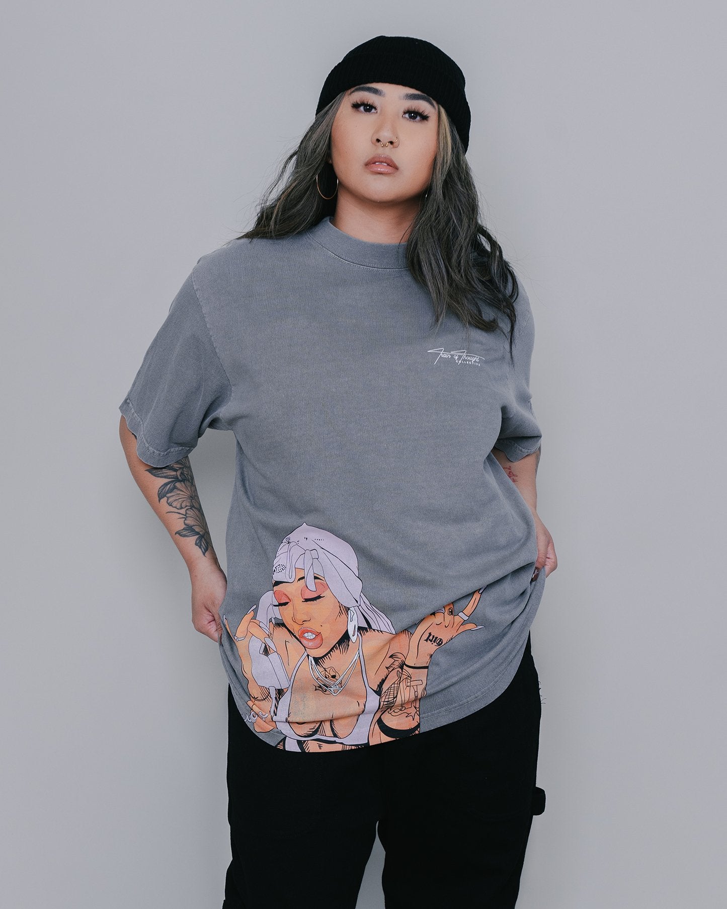 Summer Big Face Oversized Cement Tee