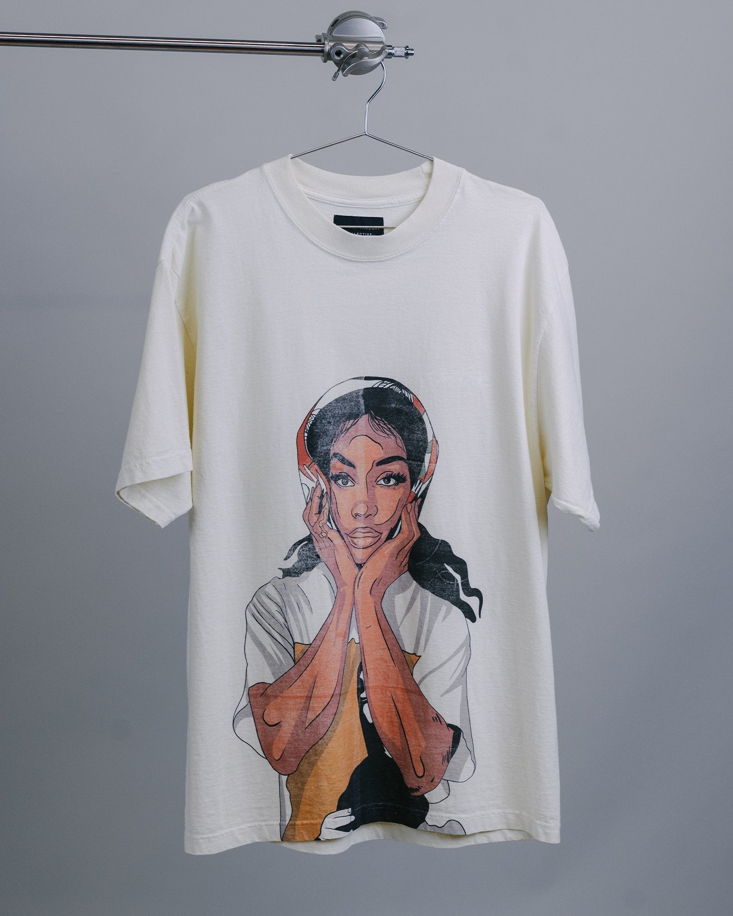 SZA Big Face Oversized Cream Tee