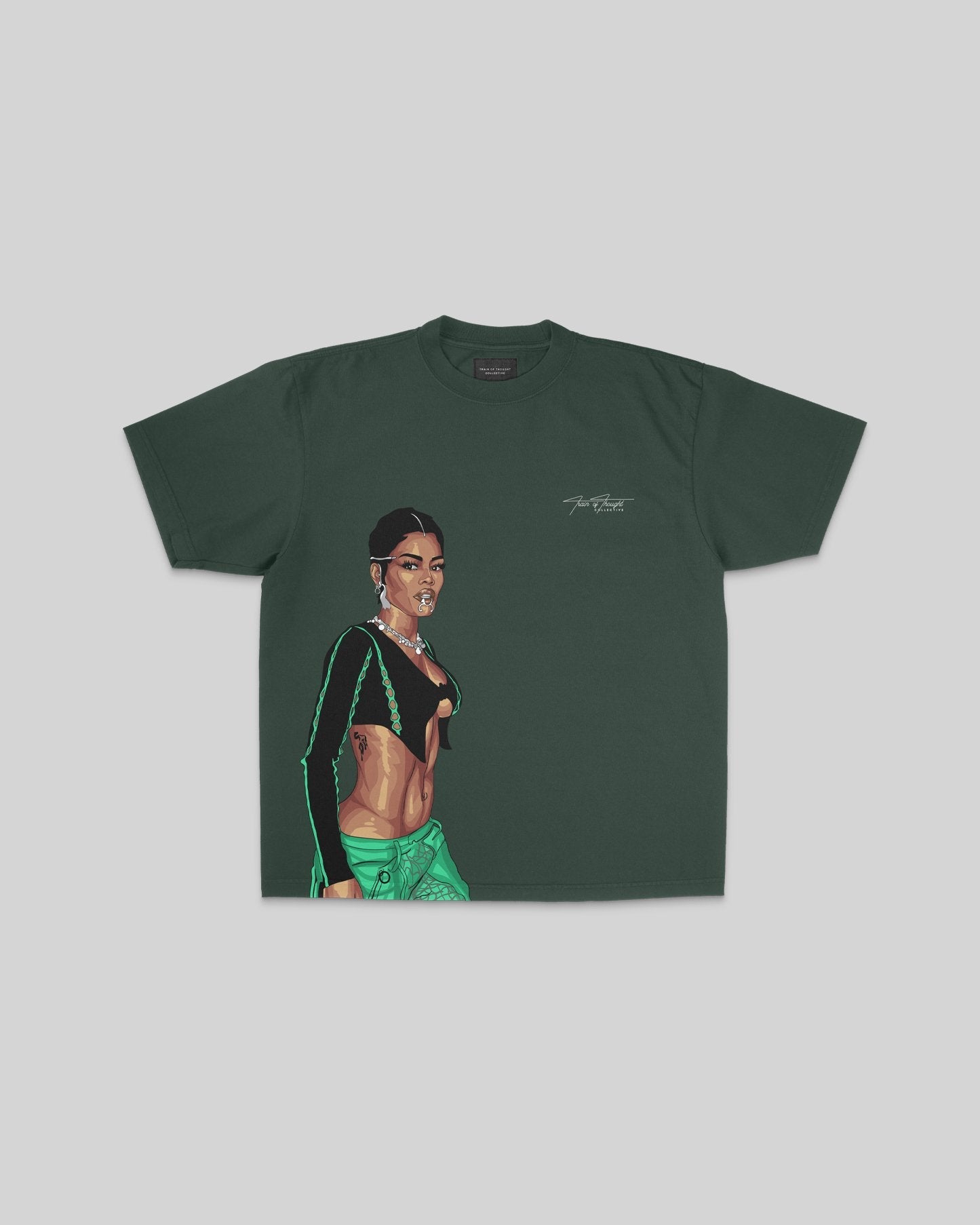 Teyana Big Face Oversized Green Tee