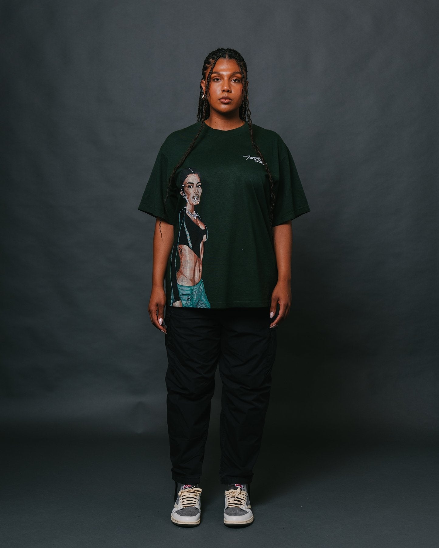 Teyana Big Face Oversized Green Tee