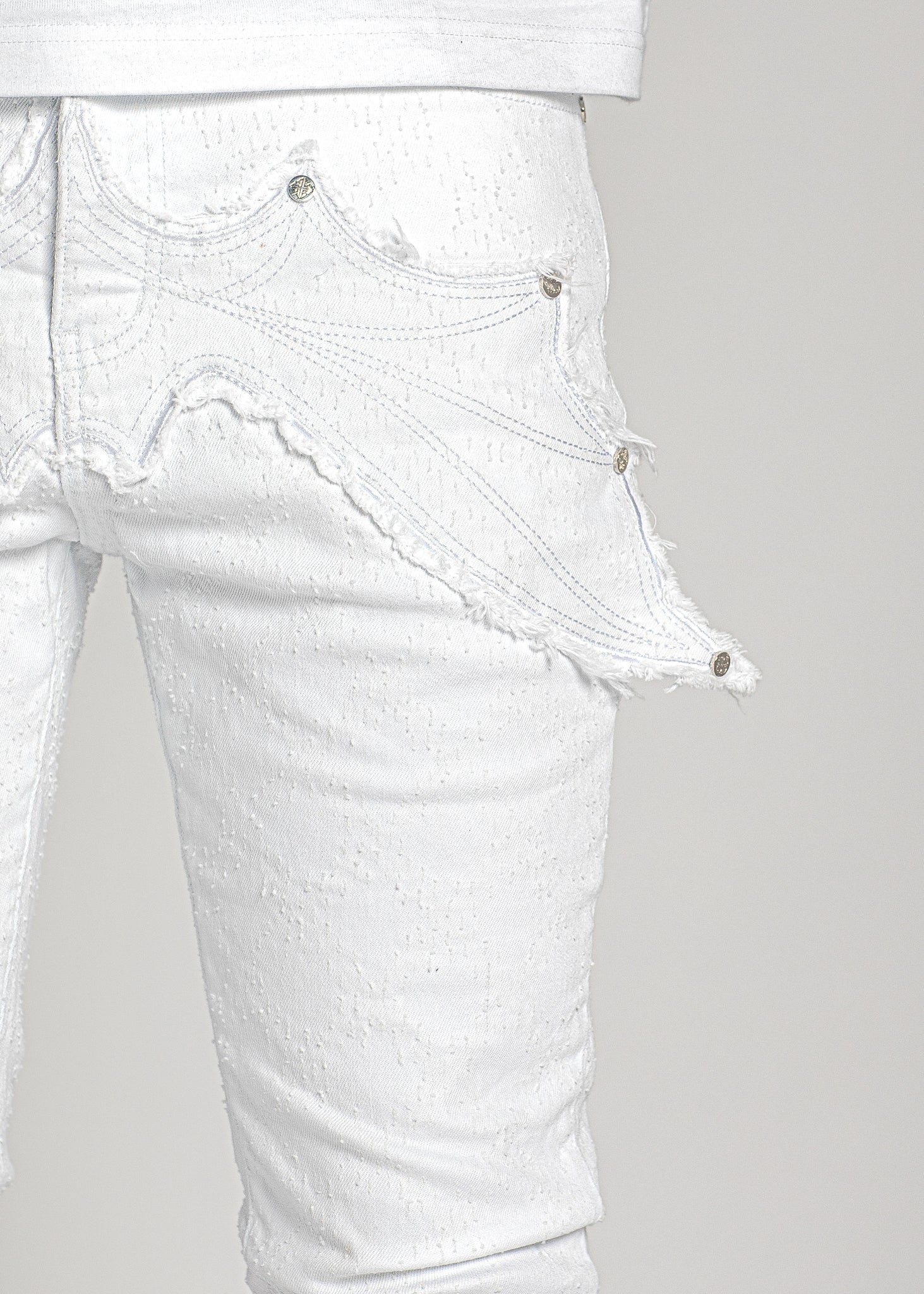 Ghost White Megabat Stacked Denim