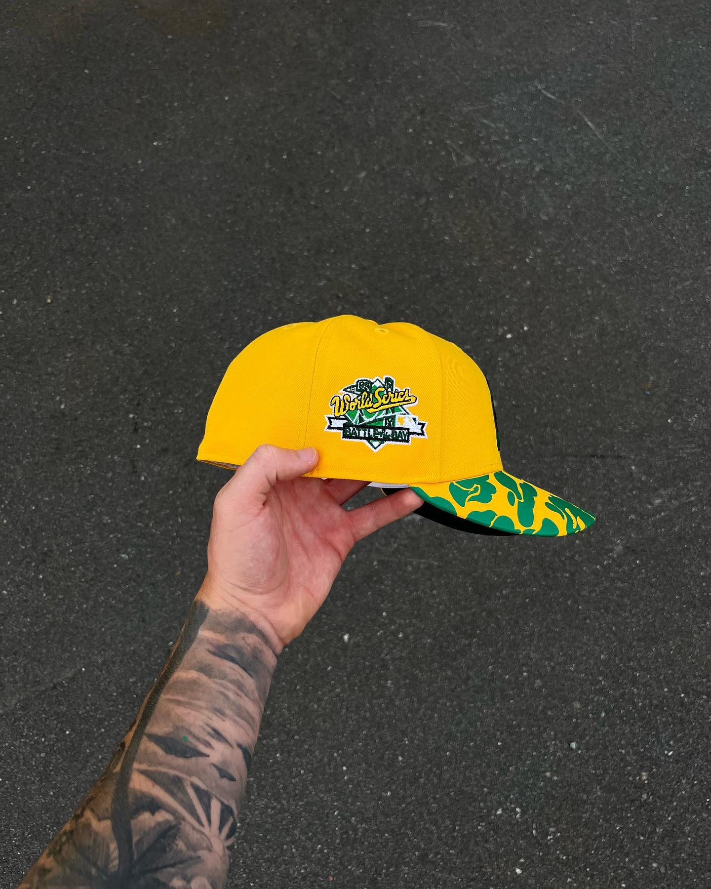 OREST GREEN BRIM YELLOW OAKLAND ATHLETICS FITTED