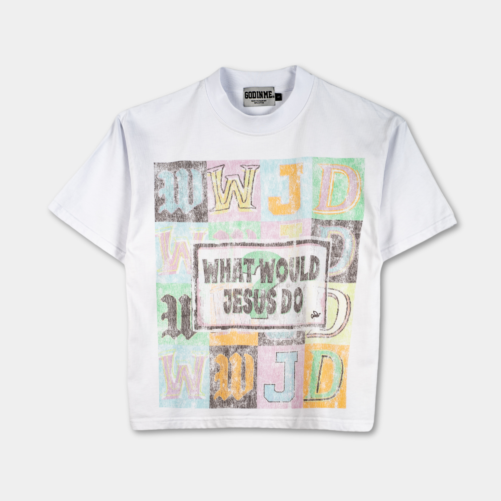 "WWJD" BOXY TEE (WHITE)