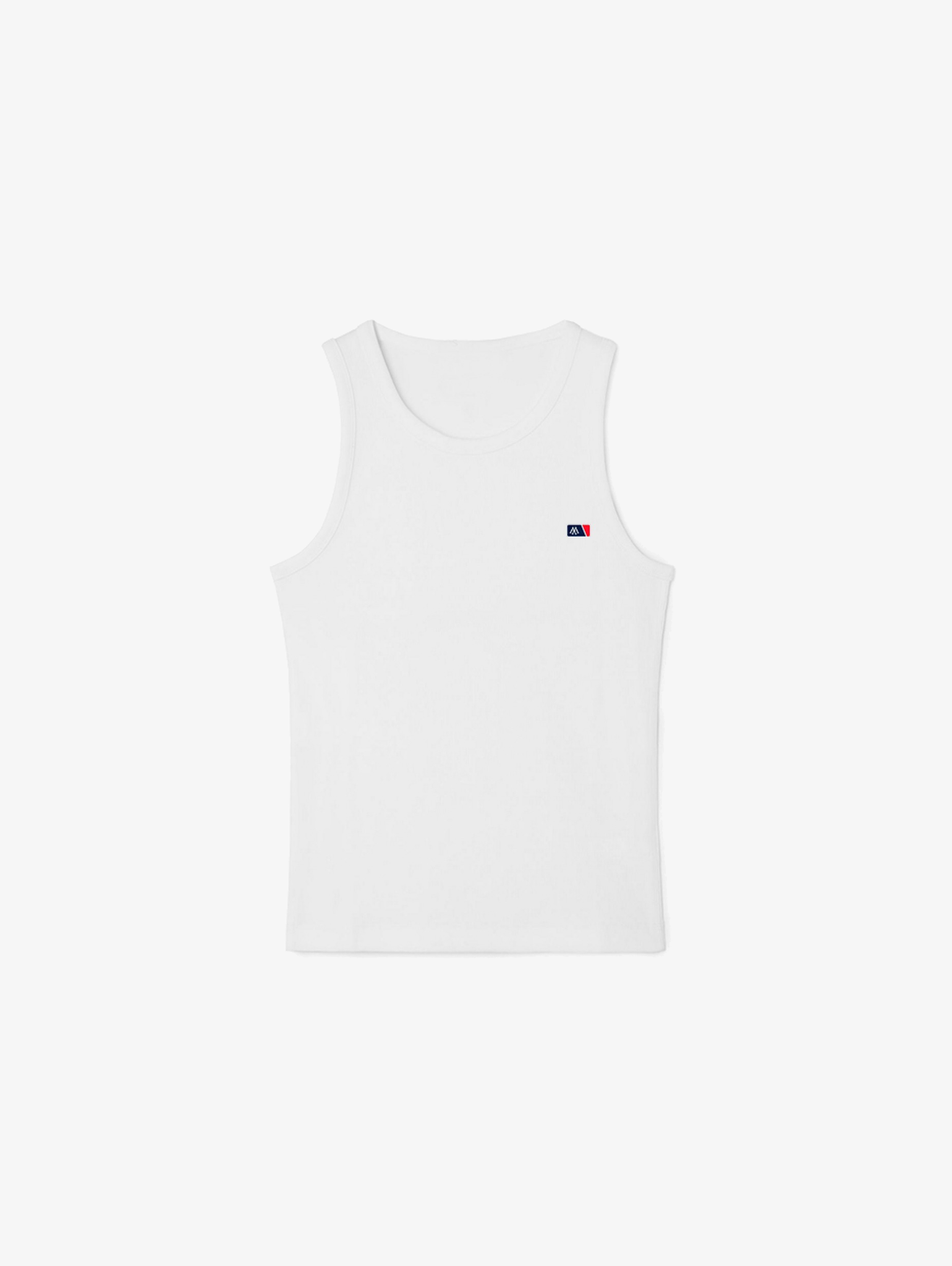 WHITE RIB TANKTOP "ATHLETICS"