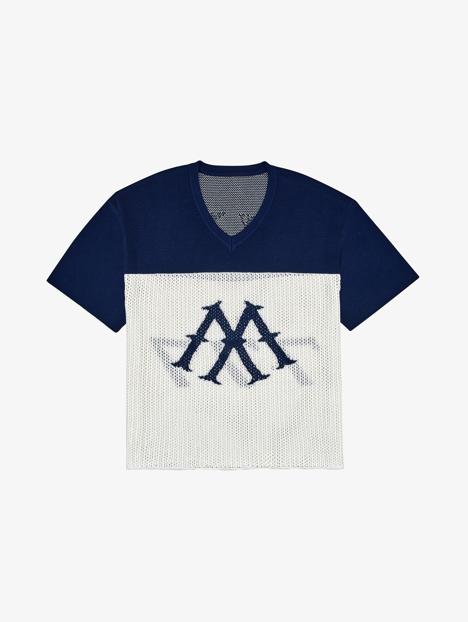 CONTRAST WHITE BLUE KNIT JERSEY