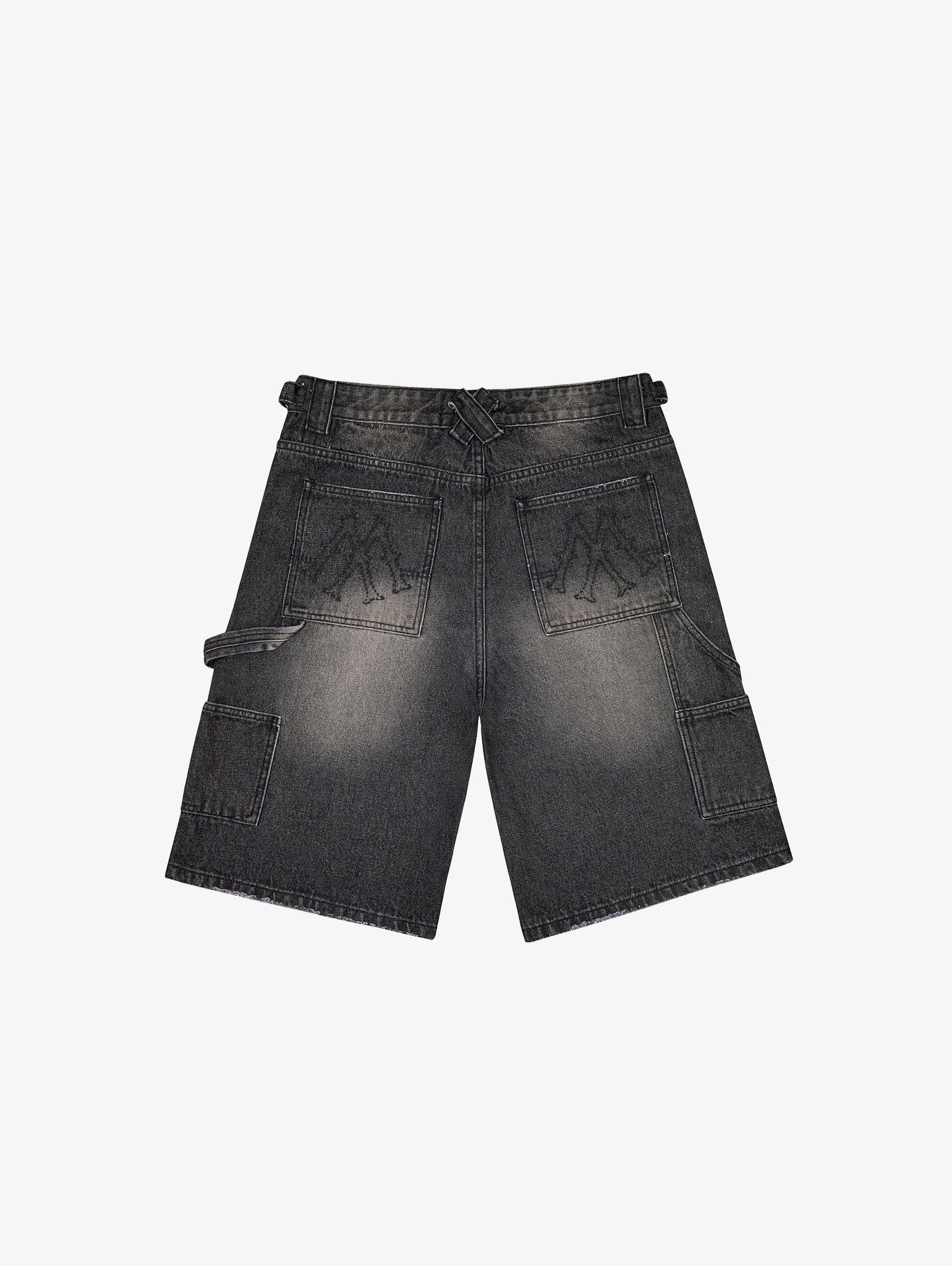 BLACK WASHED DENIM JORTS "V2"