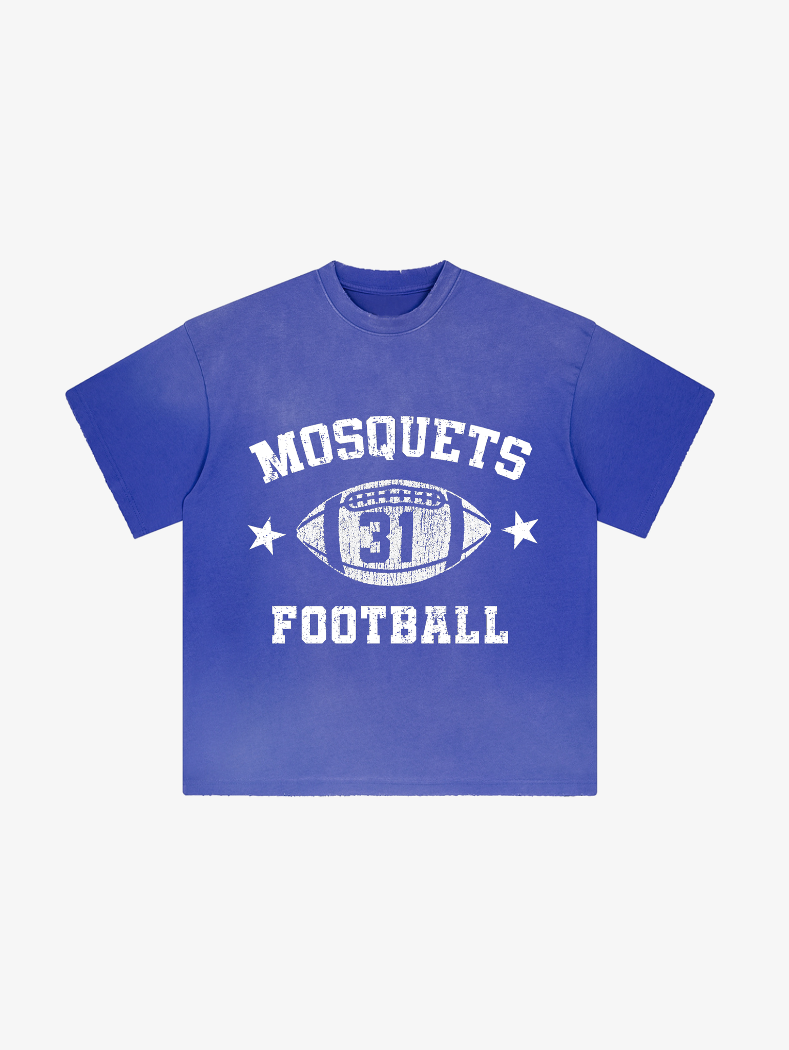 ROYAL BLUE SUNFADED FOOTBALL TEE